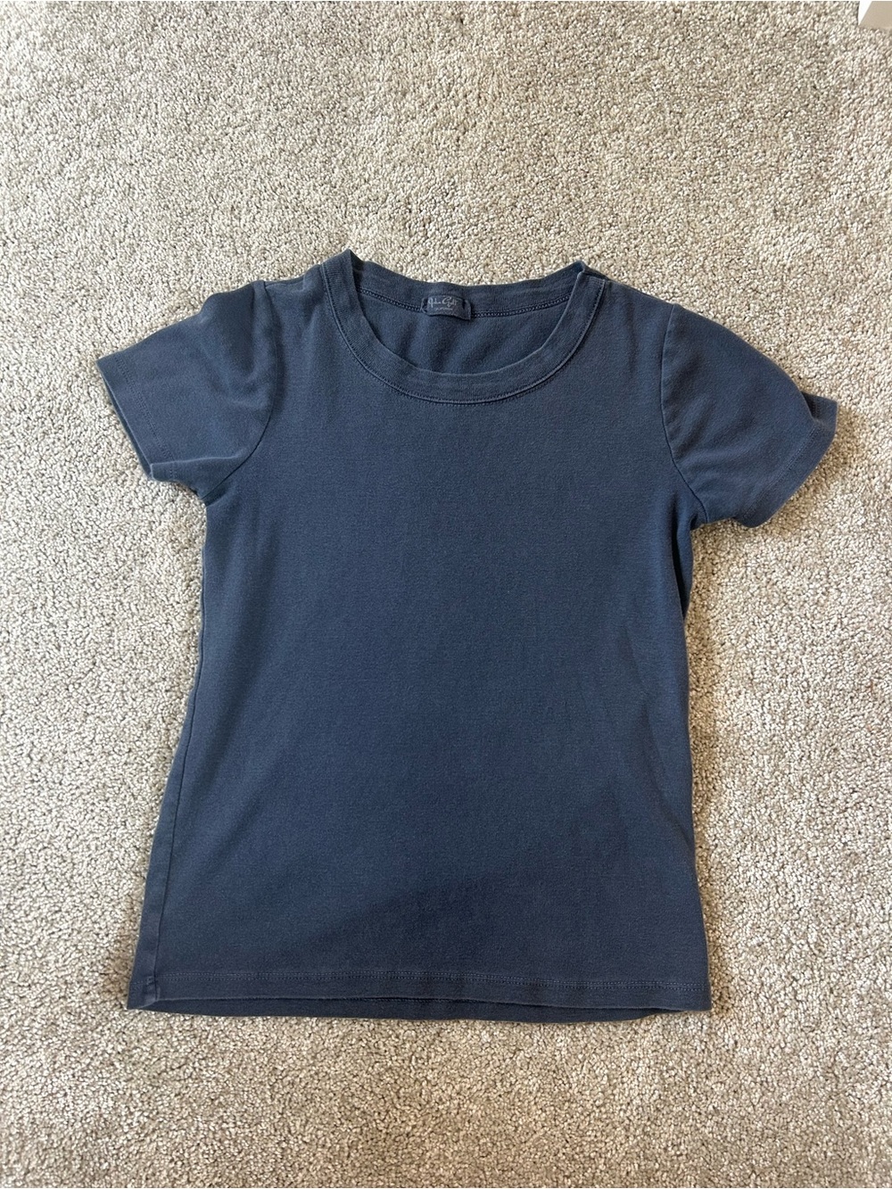 Brandy Melville Navy Short Sleeve Crewneck Tee